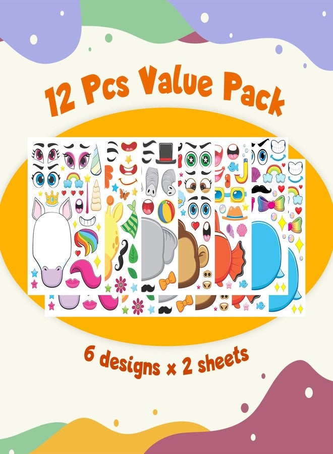 CodersParadise 12 Sheets Animals Make-a-Face DIY Stickers for Kids | Creative Mix & Match Sticker Activity | Fun Craft, Educational & Interactive Stickers for Children - Image 2